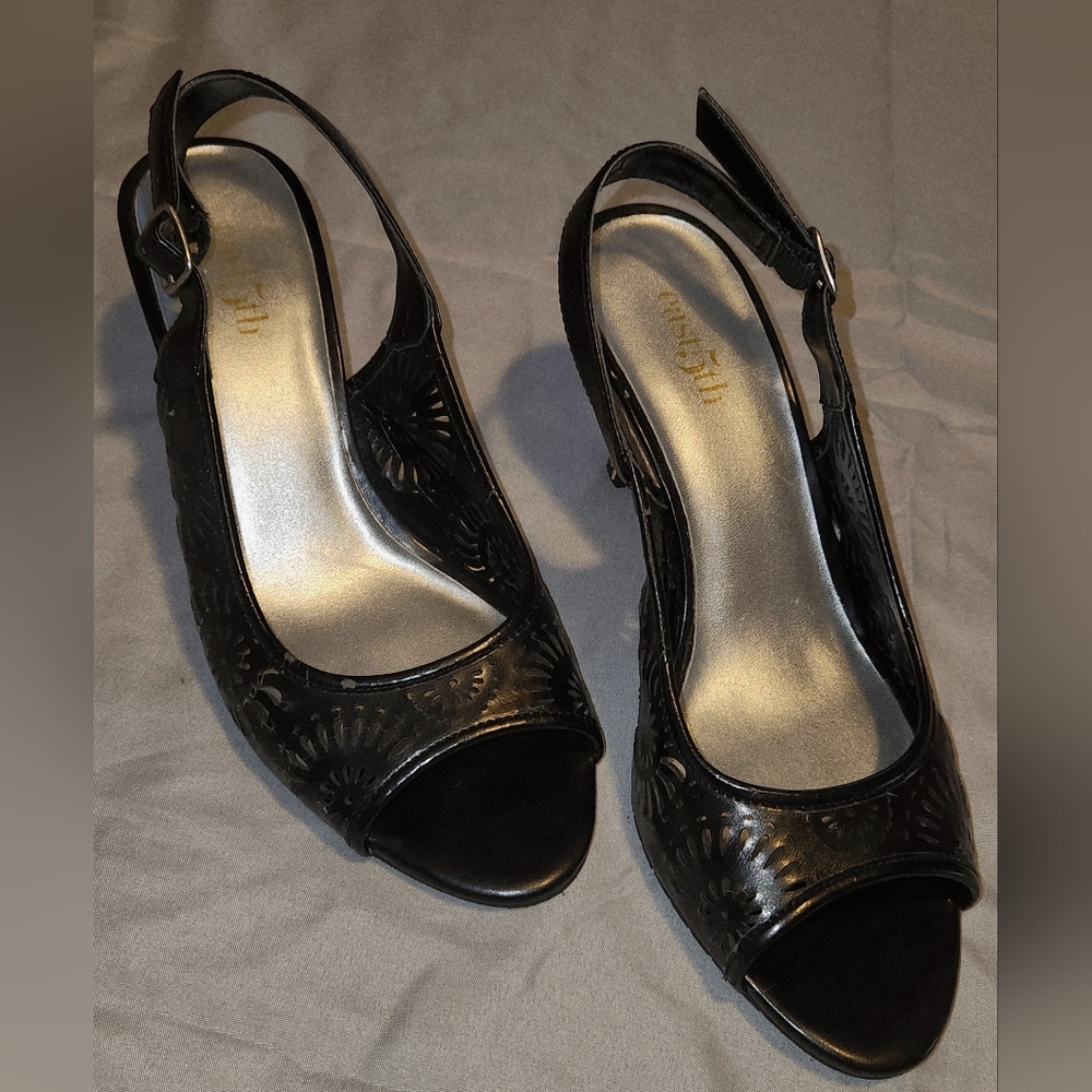 Stylish Black Slingback Women Shoes